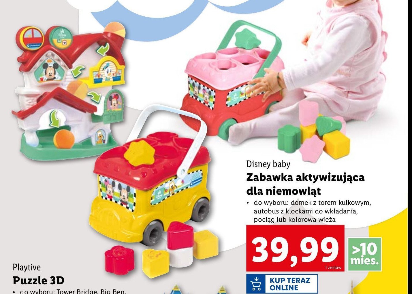 Kolorowa wieża DISNEY BABY promocja w Lidl