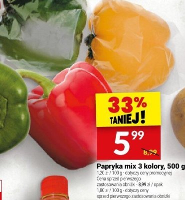 Papryka mix 3 kolory, 500 g promocja w Twój Market