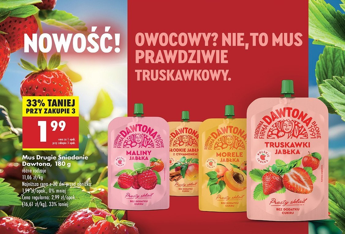 Mus maliny jabłka Dawtona promocja