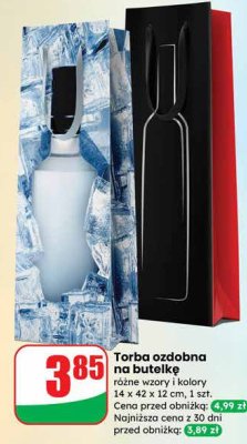 Torba ozdobna na butelkę różne wzory i kolory promocja w Dino