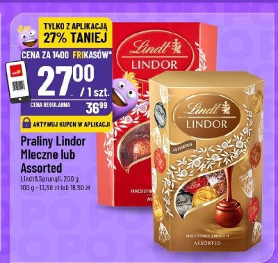 Praliny Lindor Mleczne lub Assorted promocja w POLOmarket