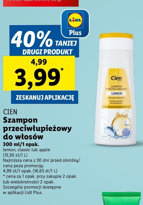 Szampon przeciwłupieżowy jabłkowy Cien promocja