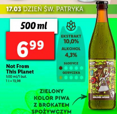 Piwo Not from this planet promocja