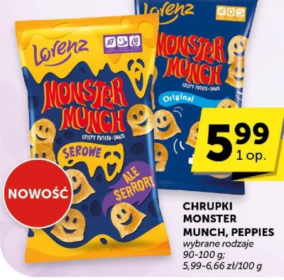 Chrupki Monster Munch, Peppies wybrane rodzaje promocja w ABC