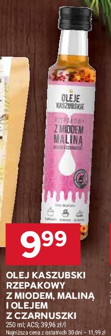 Olej rzepakowy z miodem i malin膮 Oleje kaszubskie promocja