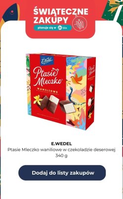 Ptasie Mleczko waniliowe w czekoladzie deserowej, 340 g promocja w Biedronka