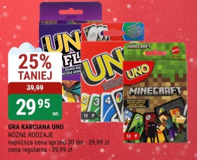 Gra karciana UNO różne rodzaje promocja w bi1