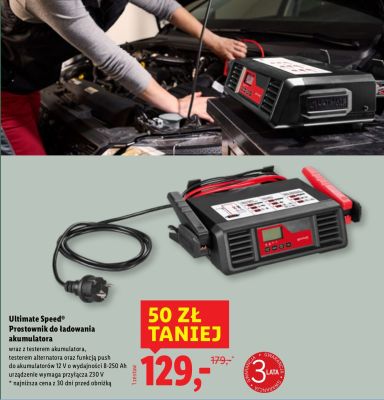 Prostownik do ładowania akumulatora Ultimate Speed promocja w Lidl