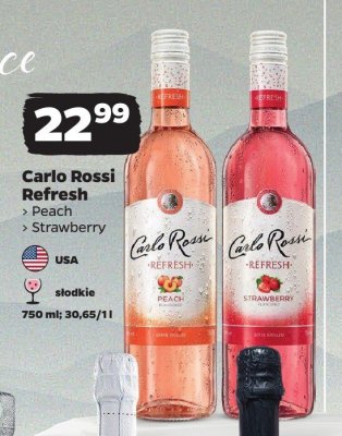 Wino Carlo Rossi Refresh Peach promocja w Netto