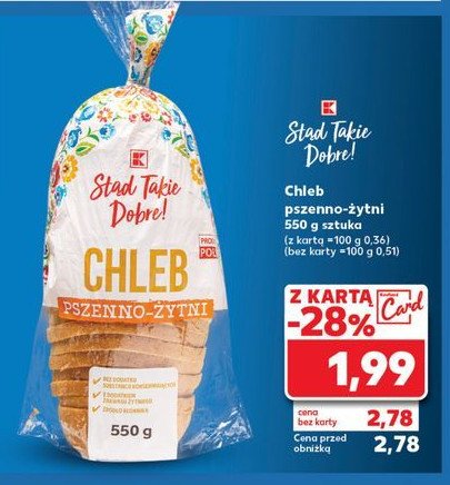 Chleb pszenno-żytni K-classic stąd takie dobre! promocja