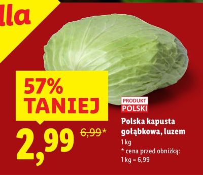 Polska kapusta gołąbkowa, luzem promocja w Lidl