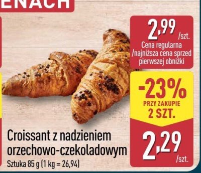 Croissant z nadzieniem orzechowo-czekoladowym promocja w Aldi