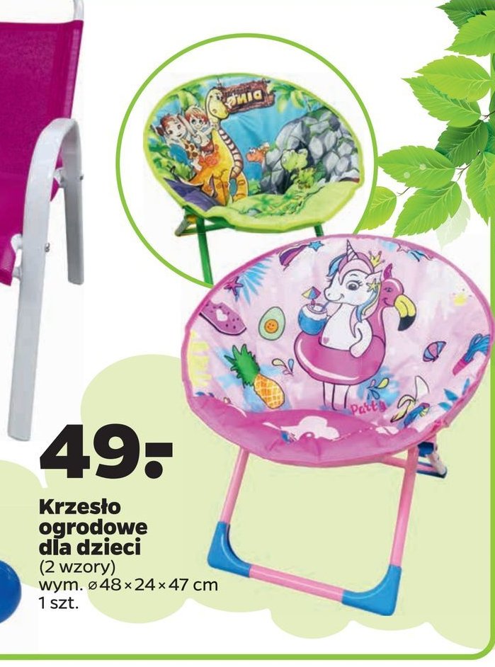 Krzesło ogrodowe dla dzieci wym. 48 x 24 x 47 cm promocja