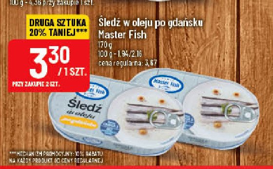 Filety śledziowe w oleju po gdańsku Master fish promocje
