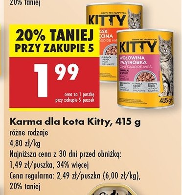 Karma dla kota z wołowiną i wątróbką Kitty promocja