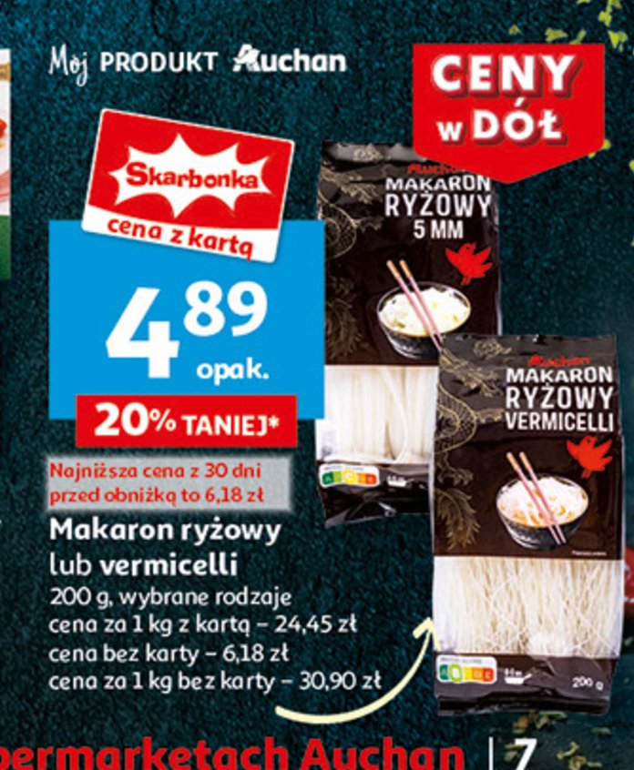 Makaron ryżowy vermicelli Auchan promocja