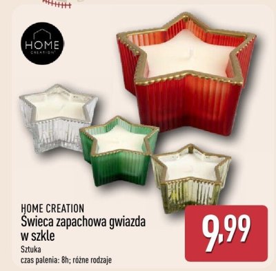 Świeca zapachowa gwiazda w szkle HOME CREATION promocja w Aldi