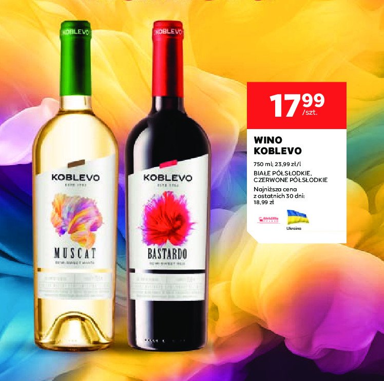 Wino półsłodkie KOBLEVO BASTARDO promocja