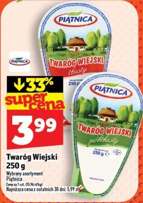 Twaróg Wiejski 250 g Piątnica promocja w TOPAZ