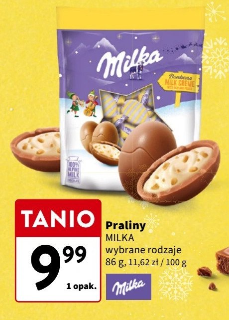 Cukierki mleczne bonbons z orzechami Milka promocja w Intermarche