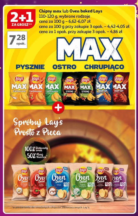 Chipsy solone Lay's oven baked (prosto z pieca) Frito lay lay's promocja w Auchan