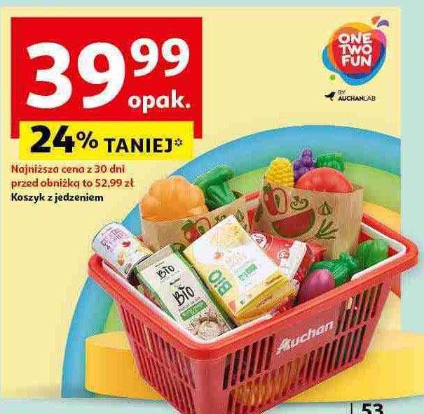 Artykuły spożywcze w koszyku One two fun promocja