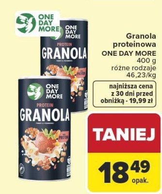 Granola proteinowa ONE DAY MORE promocja w Carrefour Market