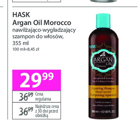 Szampon rewitalizujący Hask argan oil from morocco promocja