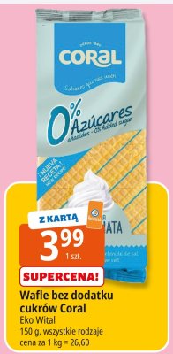 Wafle bez dodatku cukrów Coral Eko Wital promocja w Leclerc