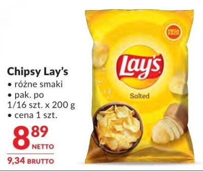 Chipsy Lay's różne smaki promocja w Makro