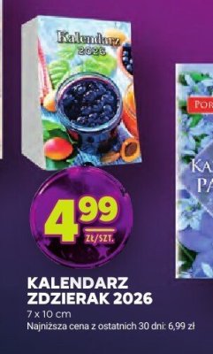 Kalendarz zdzierak 2026, 7 x 10 cm promocja w Stokrotka