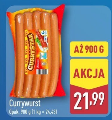 Kiełbaski Currywurst promocja w Aldi