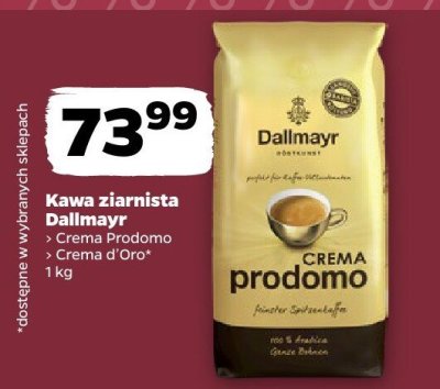 Kawa ziarnista Crema Prodomo 1 kg promocja w Netto