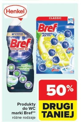 Produkty do WC Bref Excellence Gel Color Aktiv Citrus promocja w Carrefour