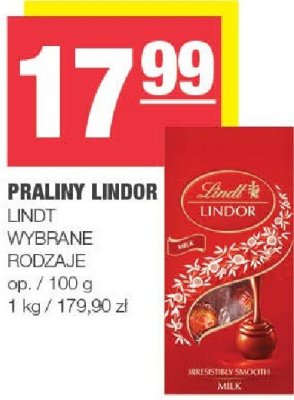 Praliny lindor LINDT promocja w SPAR