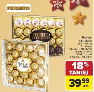 Praliny FERRERO COLLECTION różne rodzaje promocja w Carrefour