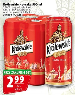 Królewskie piwo puszka GRUPA ŻYWIEC promocja w Prim Market