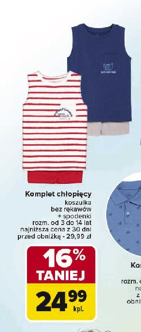 Komplet chłopięcy 3-14 lat Tex promocja w Carrefour