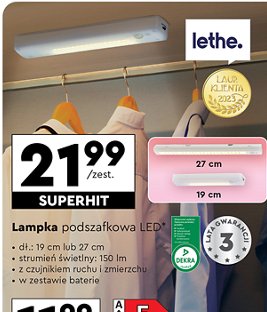 Lampa podszafkowa led 27 cm Lethe promocja w Biedronka