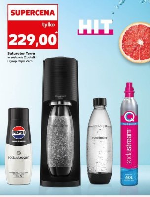 Zestaw: urz膮dzenie sst terra czarny + cylinder cqc + butelka + pepsi max Sodastream promocja