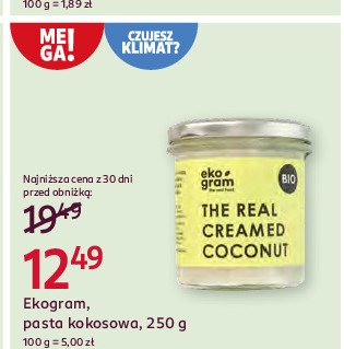 Organiczny mus kokosowy Eko gram promocja w Rossmann