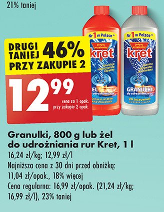 Żel do udrożniania rur Kret promocja