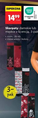 Skarpety damskie lub męskie z licencją Stranger Things 3-pak promocja w Biedronka