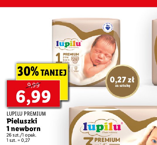 Pieluszki new born 1 Lupilu premium comfort promocja