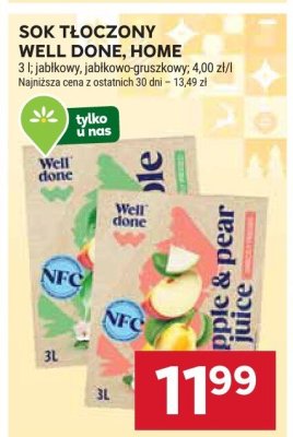 Sok tłoczony Well Done, Home promocja w Stokrotka