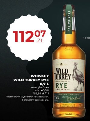 Whiskey Wild Turkey Rye amerykańska 0,7 L promocja w Duży Ben