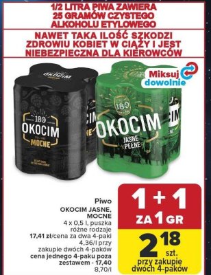 Piwo Okocim Mocne promocja w Carrefour