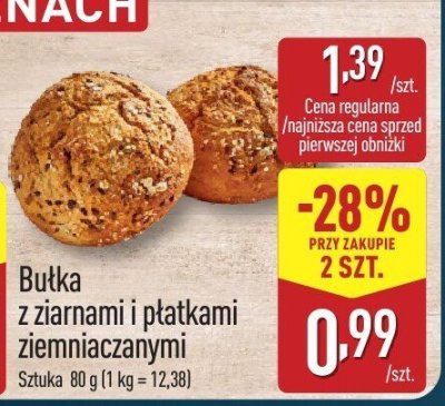 Bułka z ziarnami i płatkami ziemniaczanymi promocja w Aldi