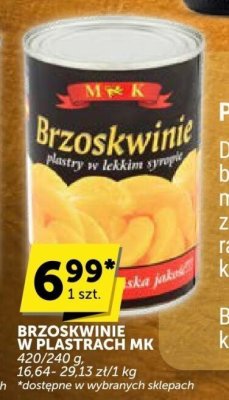 Brzoskwinie w plastrach MK promocja w Groszek