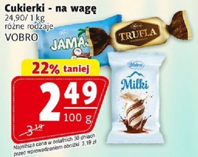 Cukierki - na wagę różne rodzaje VOBRO promocja w Prim Market